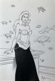 Malfin, Nicolas - 1 Original drawing - Golden City - Jessica - 2024 | Catawiki