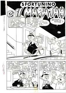 Colantuoni, Tiberio - 12 Original page - Tiramolla - Sfortunino - "Sfortunino e il Mara-Jah" - Storia originale completa - 1969