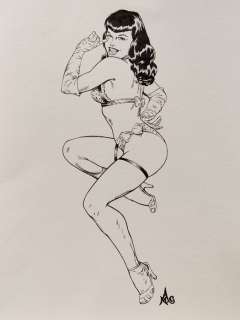 Montana - 1 Original drawing - Pin Up - Bettie Page - 2015 | Catawiki
