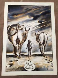 Manara, Milo - 1 Original colour drawing - Buon Natale - 1990 | Catawiki