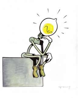 Tony Fernandez - Disney Helper Inspired by August Rodin’s The Thinker (1904) - Original Painting - Hand Signed | Catawiki