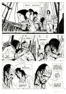 Chabouté | Lot 333 - Moby Dick, Livre second, planche originale à l’encre de chine. | Septimus