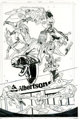 GUARDIANS OF THE GALAXY PROMO ILLUSTRATION PAGE 4 - ORIGINAL ART BY DAVID MESSINA | Scott’s Collectables