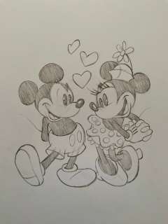 Roberta Migheli - 1 Original drawing - Mickey Mouse - Minnie & Mickey - 2023 | Catawiki