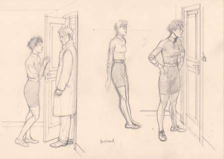 Juillard, André - 1 Original preliminary drawing - Le Cahier bleu - Crayonné pour la planche 4 - 1993 | Catawiki