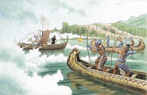 Corentin Rouge - Illustration originale publiée dans la version de luxe - Wendigo - Thorgal Saga