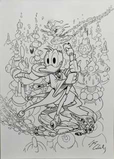 Cabella Sergio - 1 Original drawing - Topolino - Paperino in volo - 2025 | Catawiki