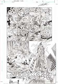 Keith Champagne, Leonard Kirk | Jsa #50 P.10 - Flash/Hourman, Destruction - Signed - 2003 | Anthony’s Comic Book Art