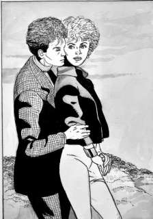 Renaud - 1 Original drawing - Jessica Blandy T4 - Case originale - Nuits couleur blues - 1988 | Catawiki