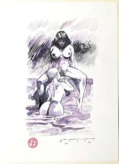 Alessandro Bocci Original colour drawing - Druuna - Tribute to Serpieri "Druuna & Friend" | Catawiki