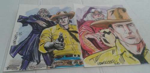 Vercelli, Gino - 2 Original drawing - Tex - Mefisto e Yama | Catawiki