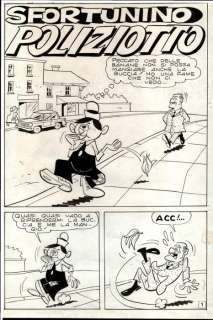 Colantuoni, Tiberio - 16 Original page - Tiramolla #13 - "Sfortunino poliziotto" - Storia originale completa - 1967