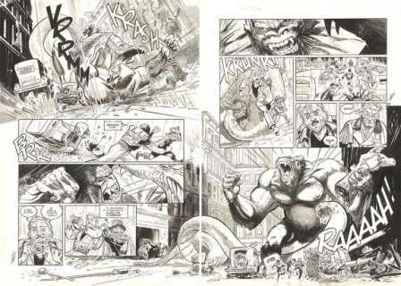 Eric Herenguel - Planche originale n°84 et 85 - Hudson Megalodon - The Kong Crew
