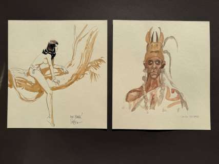 Vink (Khoa Vinh) - Laura Zuccheri - 2 Original drawing - Dschungelmädchen - Voodoo Zauberer | Catawiki