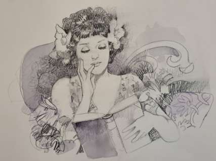 Biffignandi, Alessandro - 1 Original drawing - La Lettrice | Catawiki