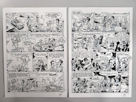 Stédo - 2 Original page - Mafia Tuno - Lot de 2 pages de Mafia Tuno tome 1 - récit complet - 2011 | Catawiki