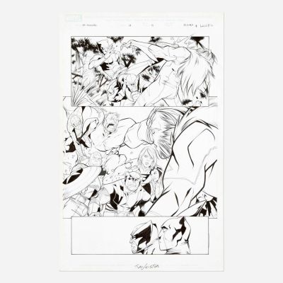 Lot 253 - Ig Guara and Jay Leisten, Marvel Adventures: The Avengers #22 Story Page 21 Original Art (Marvel Comics, 2008) | Landry Pop Auctions