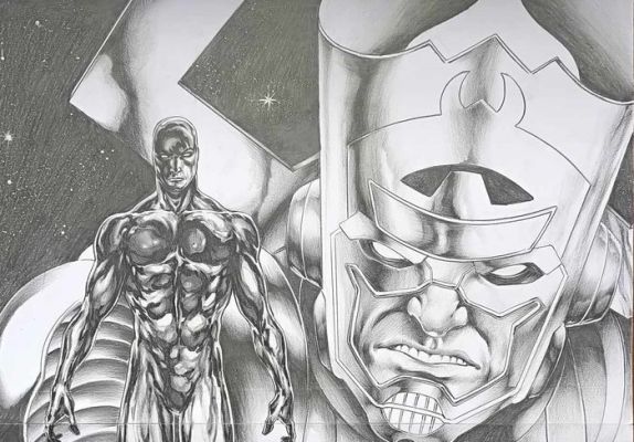 Jose Luis - 1 Original drawing - The Silver Surfer, Galactus - Galactus et le Silver Surfer - DPS - 2014 | Catawiki