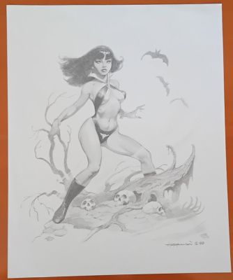 Mike Hoffman - 1 Original drawing - Vampirella - Omaggio a Frazetta - 1999 | Catawiki