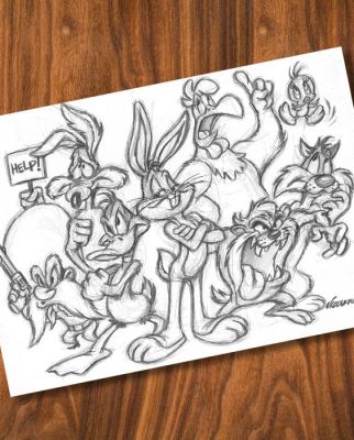 Joan Vizcarra Crayon original - Looney Tunes Family – Hand Signed | Catawiki