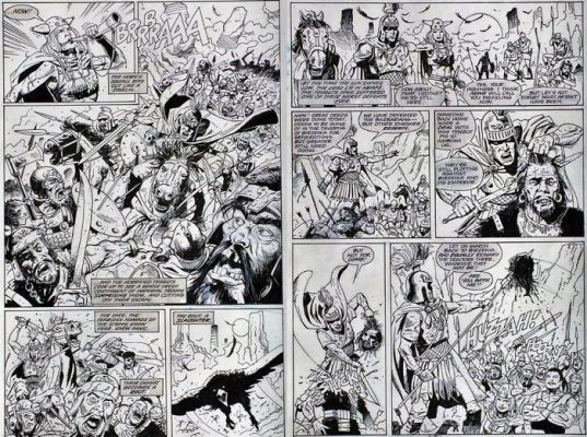 Alex Horley - Large Panels - 2 Pages originales - Battleaxes - #3 | Catawiki
