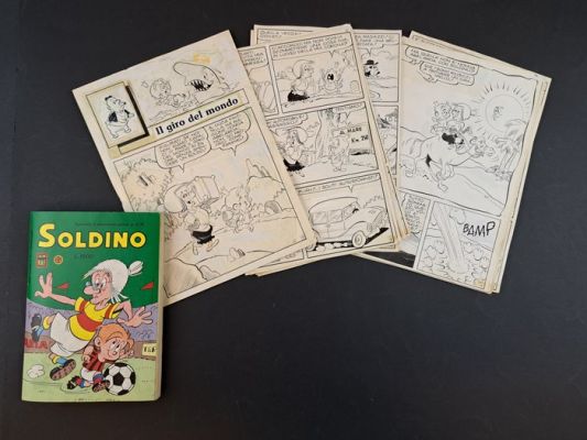 Del Principe, Nicola - 20 Original page - Soldino e Nonna Abelarda in Il Giro del Mondo | Catawiki