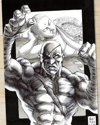 Joan Vizcarra Œuvre originale - Sagat (Street Fighter) – Hand Signed Original Drawing | Catawiki