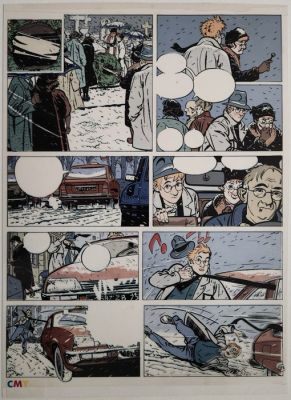 Dodier, Alain - 1 Bleu de coloriage original + film N/B - Jerome K. Jerome Bloche | Catawiki