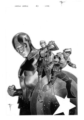 Continue Shopping | CAPTAIN AMERICA #3 FRANCESCO MOBILI ORIGINAL COVER ART | Scott’s Collectables