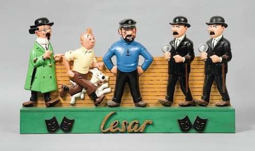 Présentoir César Représentant Les Principaux Héros Des Aventures de Tintin, Fabriqué Par La Marque César En 1962. Personnages En P... |  | Artcurial