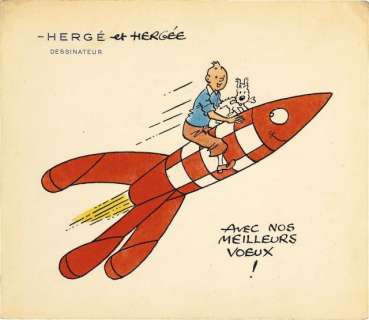 Hergé Georges Remi Dit (1907-1983) | CARTE DE VÅ’UX FUSÉE | Artcurial