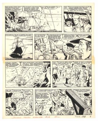 Victor Hubinon | Planche originale n°29, publiée dans Pilote n°209 - L’Île de l’homme mort - Barbe-Rouge | Daniel Maghen