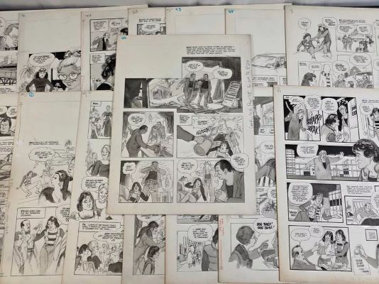Lot 80 - MORK AND MINDY - A group of original comic book art pages featuring MORK and MINDY comic strips, | Excalibur Auctions