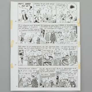 Jozef Van Hove (Pom) (1919-2014) | De Barbier van Bombilla. Originele tekenplaat van de 19de pagina uit het verhaal. Totaal van 4... | Bernaerts