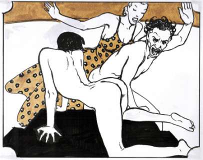 Manara | L’Art de la fessée, illustration couleurs Ã  l’en… | Banque Dessinée