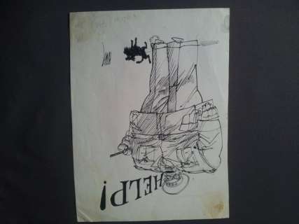 Straaten, Peter Van | Original illustration in ink  - "Help" | Catawiki