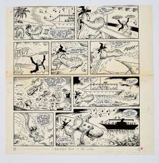 Soggy the Sea-Monster original artwork (1973) drawn and signed by Richard T. Nixon from Shiver and | Comic Book Auctions ltd