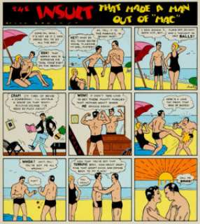 Lou Brooks Playboy Funnies: "The Insult That Made a Man out of ’Mac’" Complete 1-Page Story Original - | Heritage