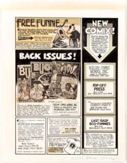 Art Spiegelman and Jay Lynch Bijou Funnies #7 Inside Back Cover Original Art (Kitchen Sink Press, 1972). Two - | Heritage