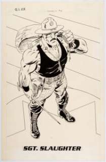 Mike Zeck and Dennis Janke G.I. Joe Yearbook #3 Unused Pin-Up Illustration Sgt. Slaughter Or... | Heritage