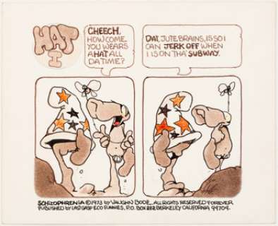 Vaughn Bode Schizophrenia (nn) Inside Front Cover Illustration Cheech Wizard Original Art (Last Gasp, 1973). - | Heritage