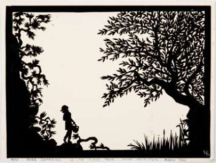 Lotte Reiniger - Hand-Cut Silhouette Illustration Original Art (1961). Meticulously hand-cut pieces of black - | Heritage