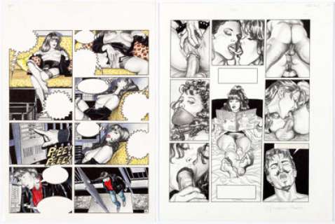 Giovanna Casotto - Sexy Erotic Italian Comic Page Complete 5-Page Story and Another Page Original Art Group of - | Heritage
