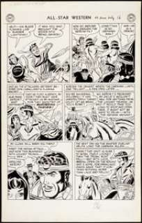 Gil Kane and Bernard Sachs All-Star Western #59 Original Art (DC, 1951). Don Caballero’s flaming sword takes - | Heritage