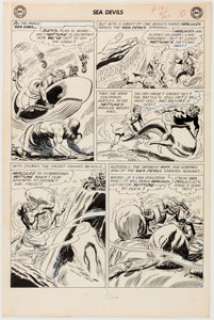Irv Novick and Howard Purcell Sea Devils #14 Story Page 8 Original Art (DC Comics, 1963). The first superheroes - | Heritage