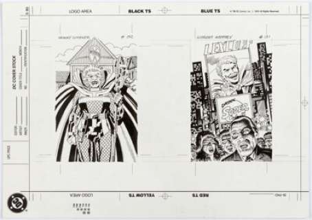 Rick Hoberg DC Cosmic Cards #131 "Glorious Godfrey" and #132 "Granny Goodness" Illustration Original Art (DC/Impel...