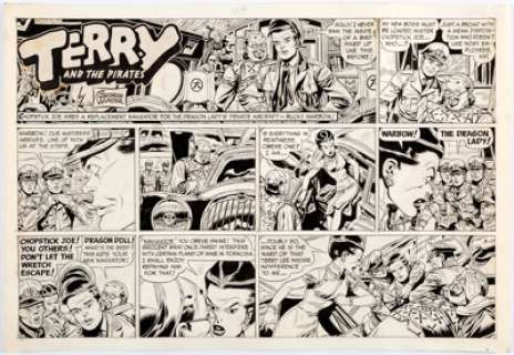 George Wunder Terry and the Pirates Sunday Comic Strip Original Art dated 3-17-63 (Chicago Tribune, 1963).... | Heritage