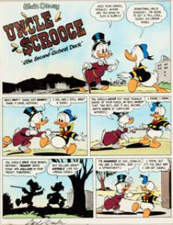 Peter Ledger Uncle Scrooge: His Life and Times Story Title Page Hand-Colored Blueline Signed by Carl Barks (Celest... | Heritage