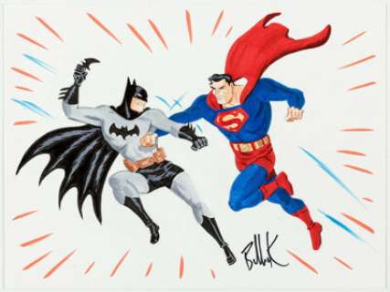 Dave Bullock - Batman and Superman Illustration Original Art (2016)....