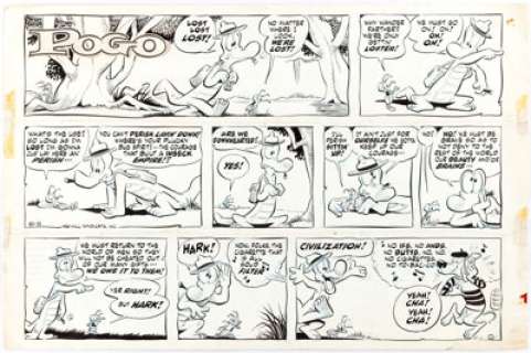 Walt Kelly Pogo Sunday Comic Strip Original Art dated 8-11-63 (Publishers-Hall Syndicate, 1963).... | Heritage